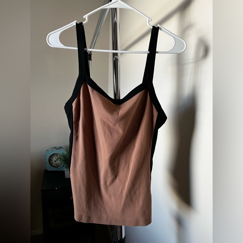 Zesica Brown and black tank top